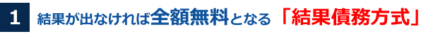 結果が出なければ全額無料となる「結果債務方式」